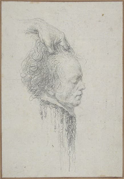 Severed head, said to be that of Maximilien-François-Marie-Isidore de Robespierre (1758-1794), guillotined July 28, 1794 (10 Thermidor, An II), by Baron Dominique Vivant Denon