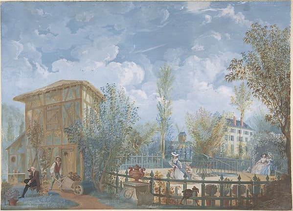 Figures in a Garden, by Jean Démosthène Dugourc