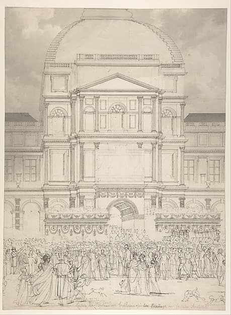 Crowd in Front of the Tuileries Palace During the Wedding of Napoleon to Marie-Louise of Austria, by Charles Percier