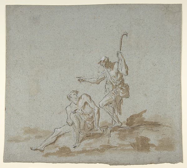 A Shepherd Addressing a Seated Male Nude, by Alessandro Magnasco