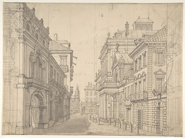 Perspective Design for a Stage Set of an Italian Cityscape, by Antonio Mauro II