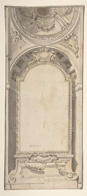 Architectural Design with an Altarpiece Framed in a Niche and Surmounted by a Dome, by Flaminio Innocenzo Minozzi