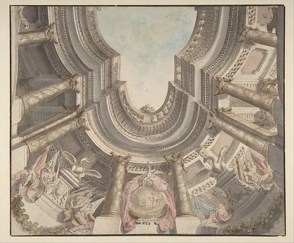 Design for a Trompe L'Oeil Ceiling, by Flaminio Innocenzo Minozzi