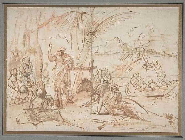 Saint John the Baptist Preaching., by Pier Francesco Mola