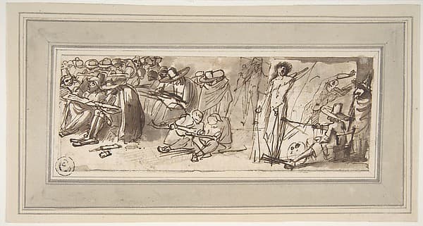 Artists Drawing and Painting in a Studio, by Pier Francesco Mola