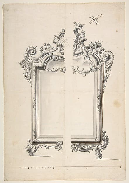 Two Alternative Designs for a Mirror or Screen with Family Coat of Arms, by Giovanni Battista Natali III