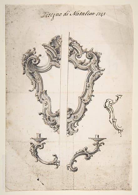 Designs for Mirror Frames and Sconces, by Giovanni Battista Natali III