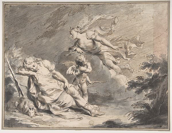 Diana Visiting the Sleeping Endymion, by Pietro Antonio Novelli