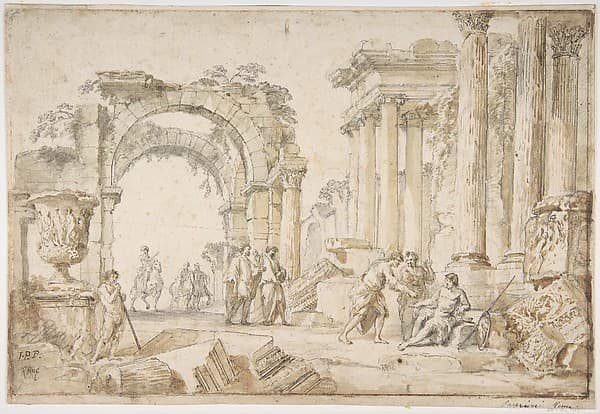 Figures in Classical Ruins, by Giovanni Paolo Panini