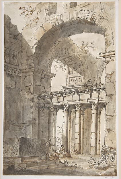 Ruins of a Basilica or Mausoleum, by Giovanni Paolo Panini