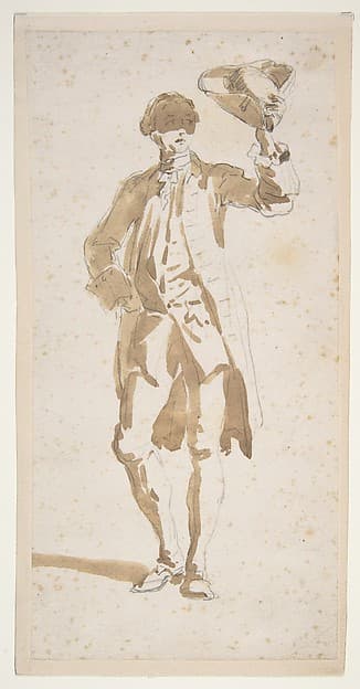 Man Shading His Face with a Tricorne, by Giovanni Paolo Panini