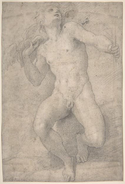 Seated Figure of Mercury, by Parmigianino (Girolamo Francesco Maria Mazzola)