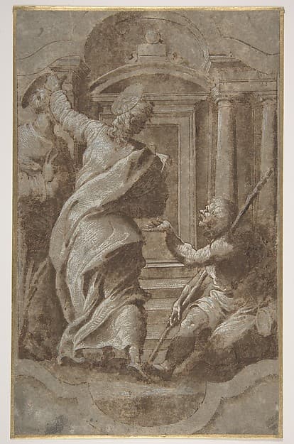 Saints Peter and John Healing a Cripple at the Gate of the Temple, by Perino del Vaga (Pietro Buonaccorsi)