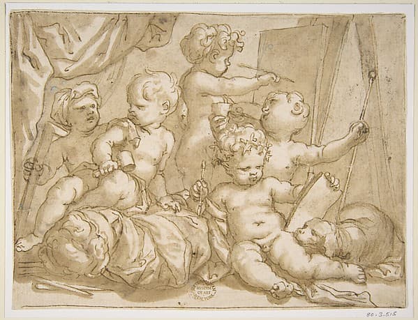 Putti with the Attributes of the Arts, by Domenico Piola