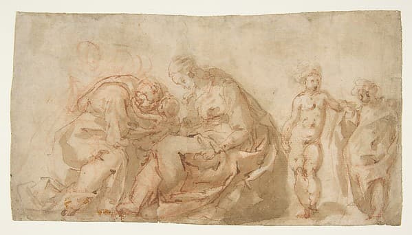 The Holy Family with Attendant Putti, by Cesare Pollino (Cesare dal Francia or Franchi)