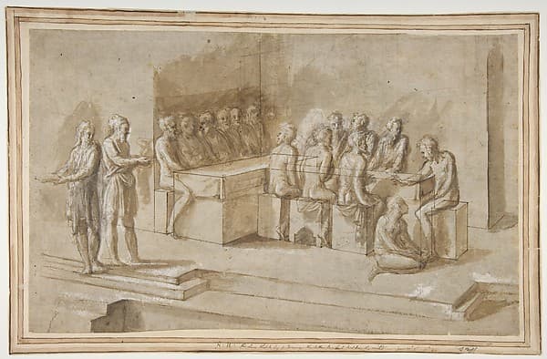 Penitent Woman Anointing the Feet of Christ at the Table of Simon the Pharisee (Luke 7:36-50), by Biagio Pupini