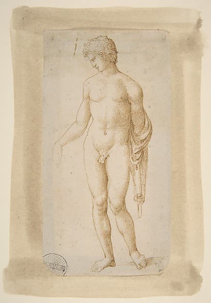 Standing Male Nude, by Marcantonio Raimondi