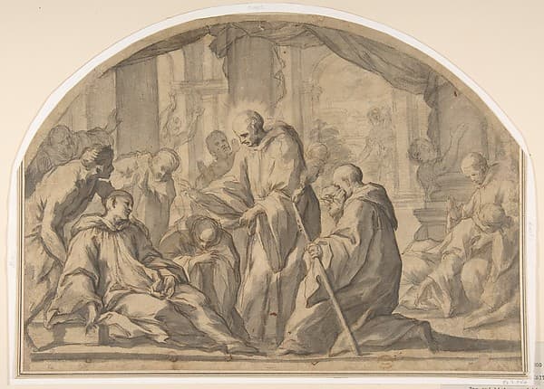 A Carthusian Saint Visiting the Plague Stricken, by Andrea Sacchi