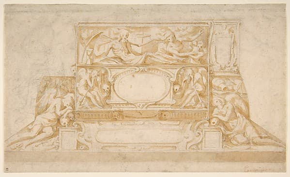 Design for a Funerary Monument, by Francesco Salviati (Francesco de' Rossi)