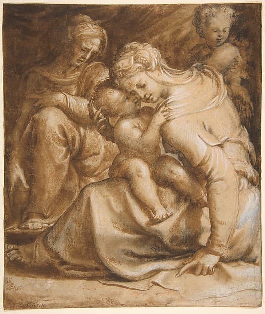 Virgin and Child with Saint Anne and John the Baptist, by Francesco Salviati (Francesco de' Rossi)