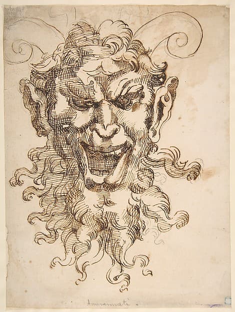 Satyr's Head, by Adamo (Ghisi) Scultori