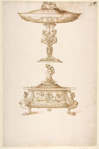Design for a Salt Cellar and Tazza, by Ottavio Strada