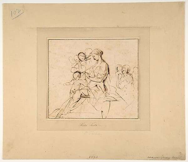 The Holy Family with Attendant Angels, by Pietro Testa