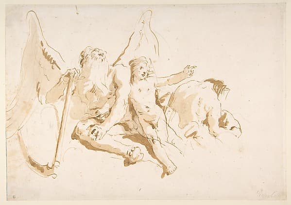 Time Seated, with Two Attendant Figures, by Giovanni Battista Tiepolo