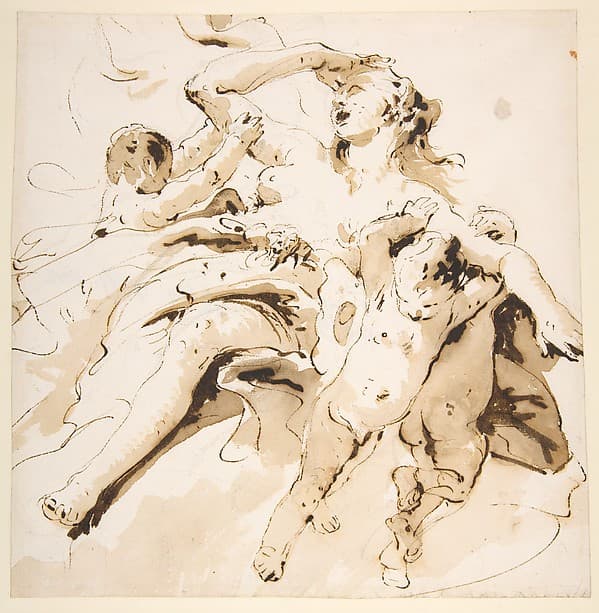 Woman Transported by Three Putti, by Giovanni Battista Tiepolo