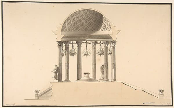 Design for a Section of a Domed Corinthian Temple, by Pierre Mathieu