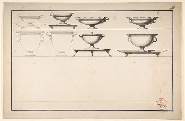 Studies of Eight Silver Pieces, by Jean Guillaume Moitte