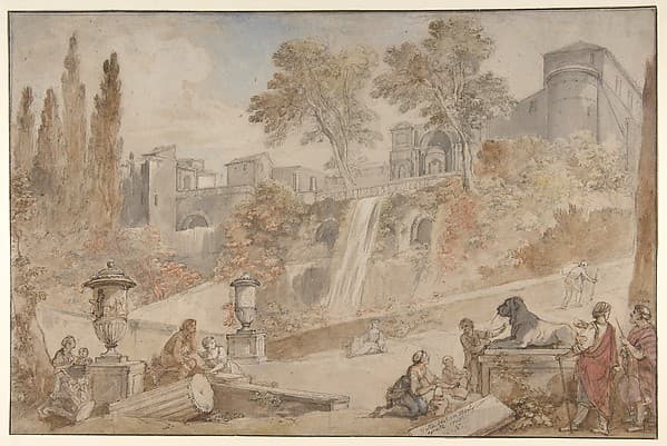 Gardens of the Villa d'Este at Tivoli, by Charles Joseph Natoire