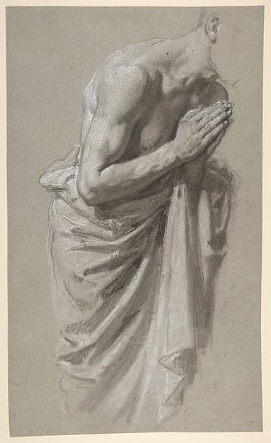 Study for Clovis (middle register; study for wall paintings in the Chapel of Saint Remi, Sainte-Clotilde, Paris, 1858), by Isidore Pils