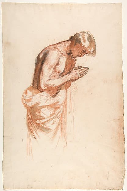 Study for Clovis (middle register; study for wall paintings in the Chapel of Saint Remi, Sainte-Clotilde, Paris, 1858), by Isidore Pils