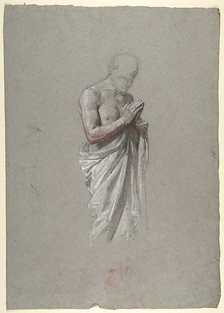 Study for Clovis (middle register; study for wall paintings in the Chapel of Saint Remi, Sainte-Clotilde, Paris, 1858), by Isidore Pils