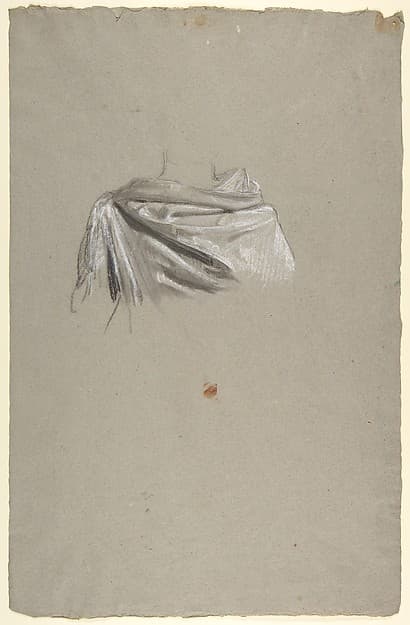 Drapery Study for Soldier (middle register; study for wall paintings in the Chapel of Saint Remi, Sainte-Clotilde, Paris, 1858), by Isidore Pils