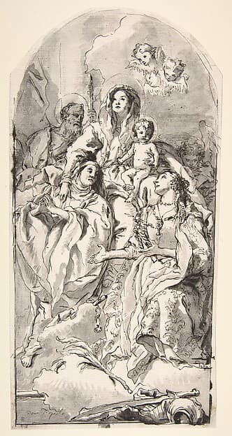 The Holy Family with Two Female Saints, by Giovanni Domenico Tiepolo