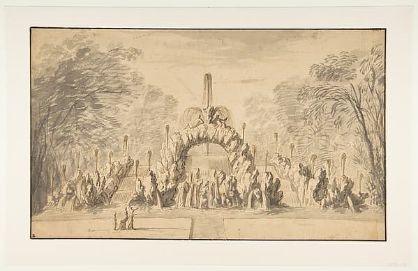 Fountain with a Rock Arch in a Park, by Israel Silvestre