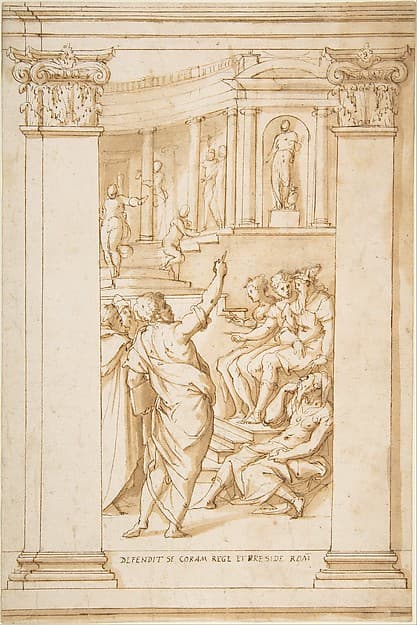 Saint Paul Speaking before King Agrippa (Acts 26), by Giorgio Vasari