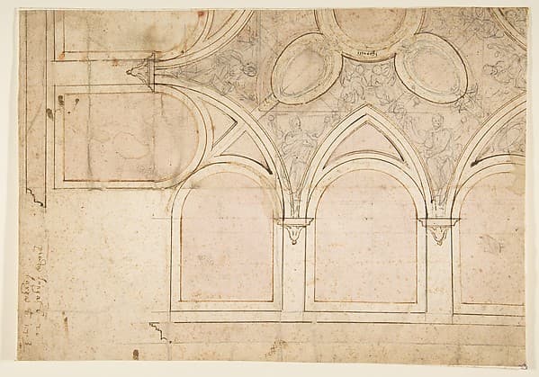 Design for the Ceiling Decoration in Vasari's House in Arezzo, by Giorgio Vasari