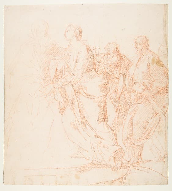 The Visitation of Our Lady (Luke 1:39-56)(recto); Zachariah (verso), by Giacomo Zoboli