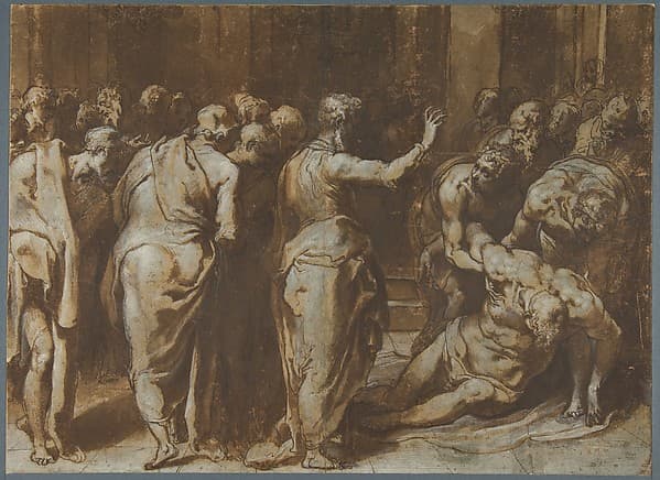Saint Paul Restoring Eutychus to Life, by Taddeo Zuccaro