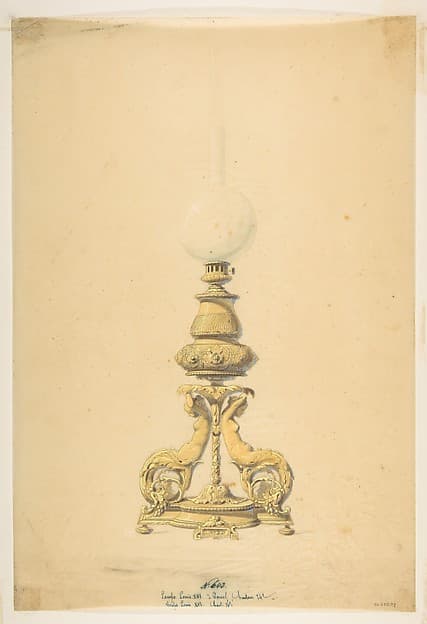 Design for an Oil Lamp, by Anonymous, French, 19th century