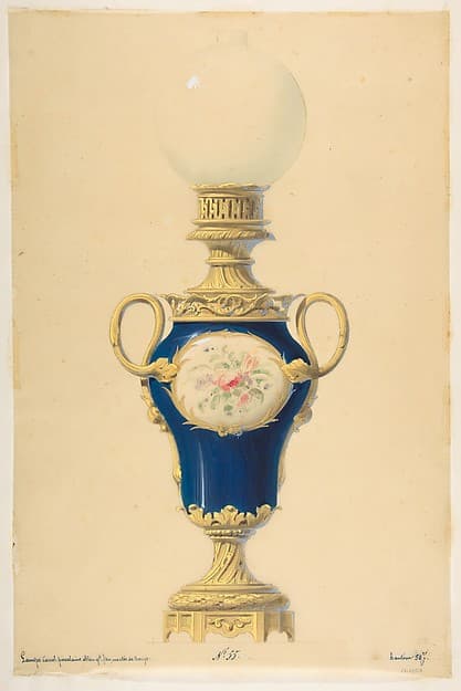 Design for an Oil Lamp, by Anonymous, French, 19th century