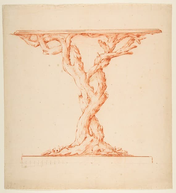 Design for a (Silver?) Console Table, by Anonymous, French, 18th century