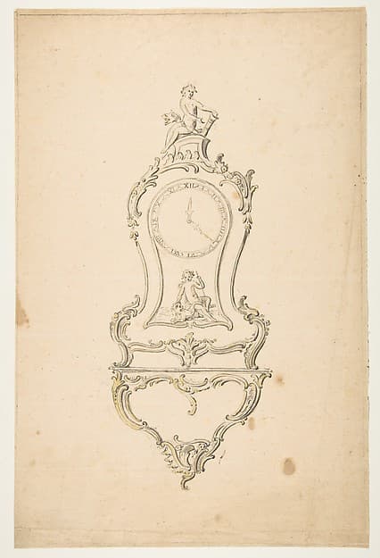 Design for a Clock, by Anonymous, French, 18th century