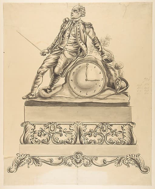 Design for a Clock, by Anonymous, French, 18th century