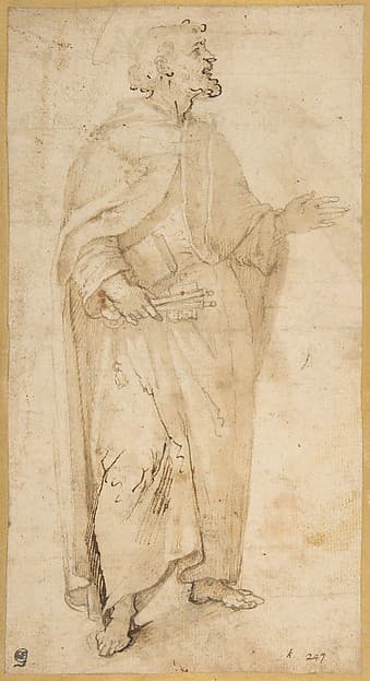 Standing Figure of Saint Peter Holding Book and Keys., by Giovanni de' Vecchi