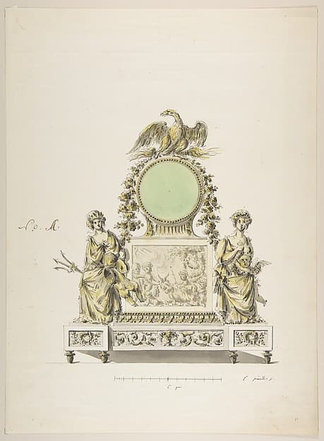 Design for a Clock, by Anonymous, French, 18th century