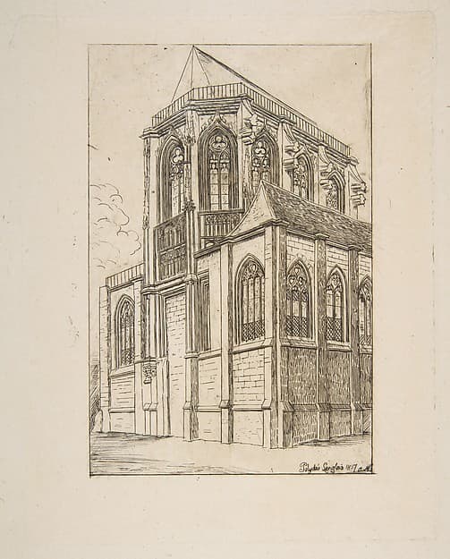 Chevet de St. Martin-sur-Renelle (The apse of the Church of St. Martin-sur-Renelle, Paris), by Charles Meryon